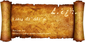 Laky Ádám névjegykártya
